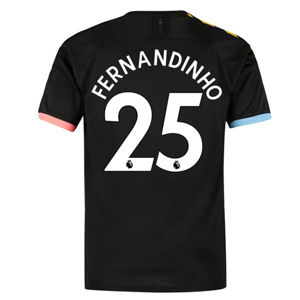 Camiseta Manchester City NO.25 Fernandinho 2ª Kit 2019 2020 Negro